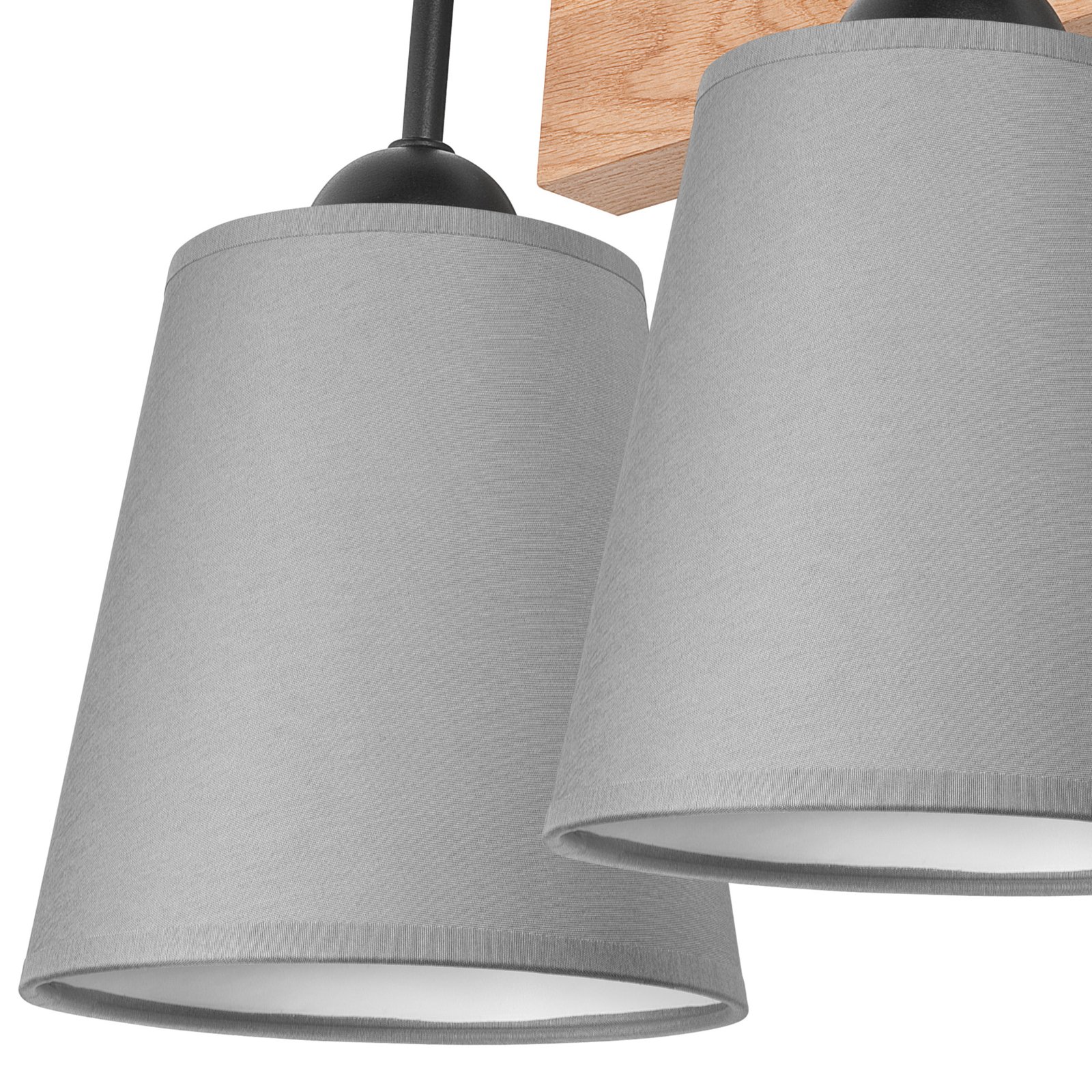 Envostar Risco wall light 2-bulb fabric shade grey