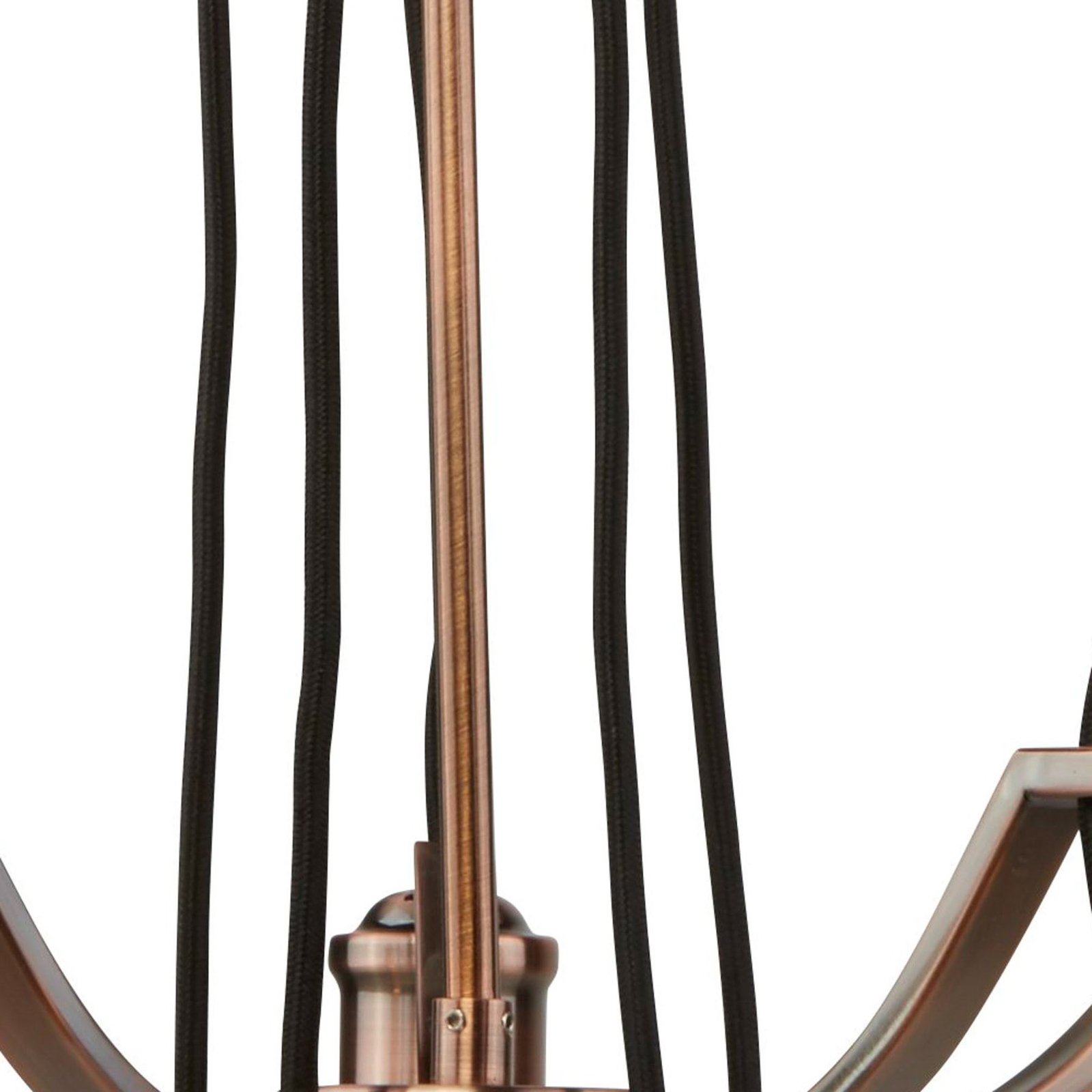 Opulent hanging lamp Celi five-bulb antique copper