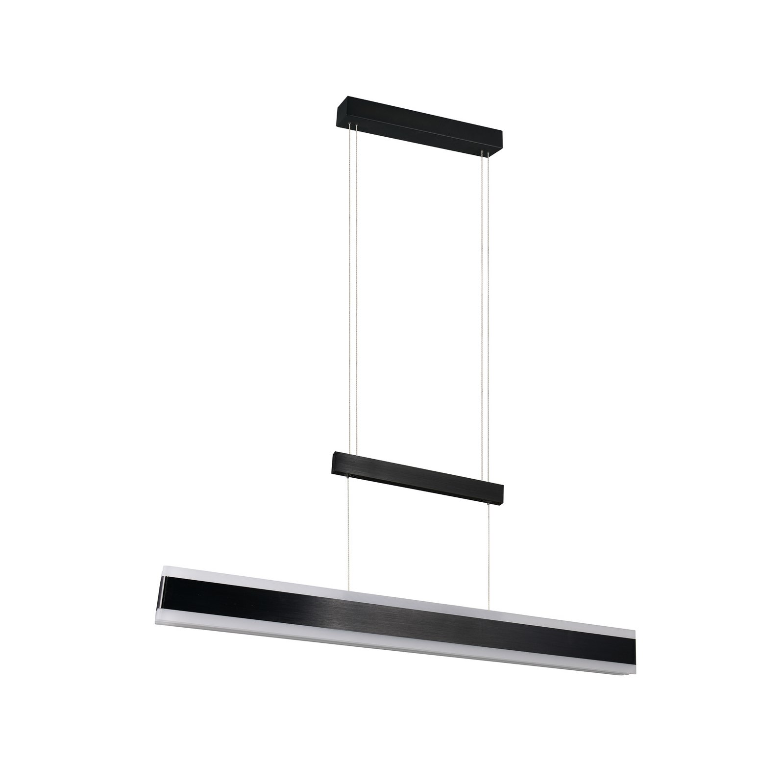 Candeeiro suspenso LED Arcola preto, comprimento 152 cm, regulador de Candeeiro suspenso LED Arcola preto, comprimento 152 cm, regulador de