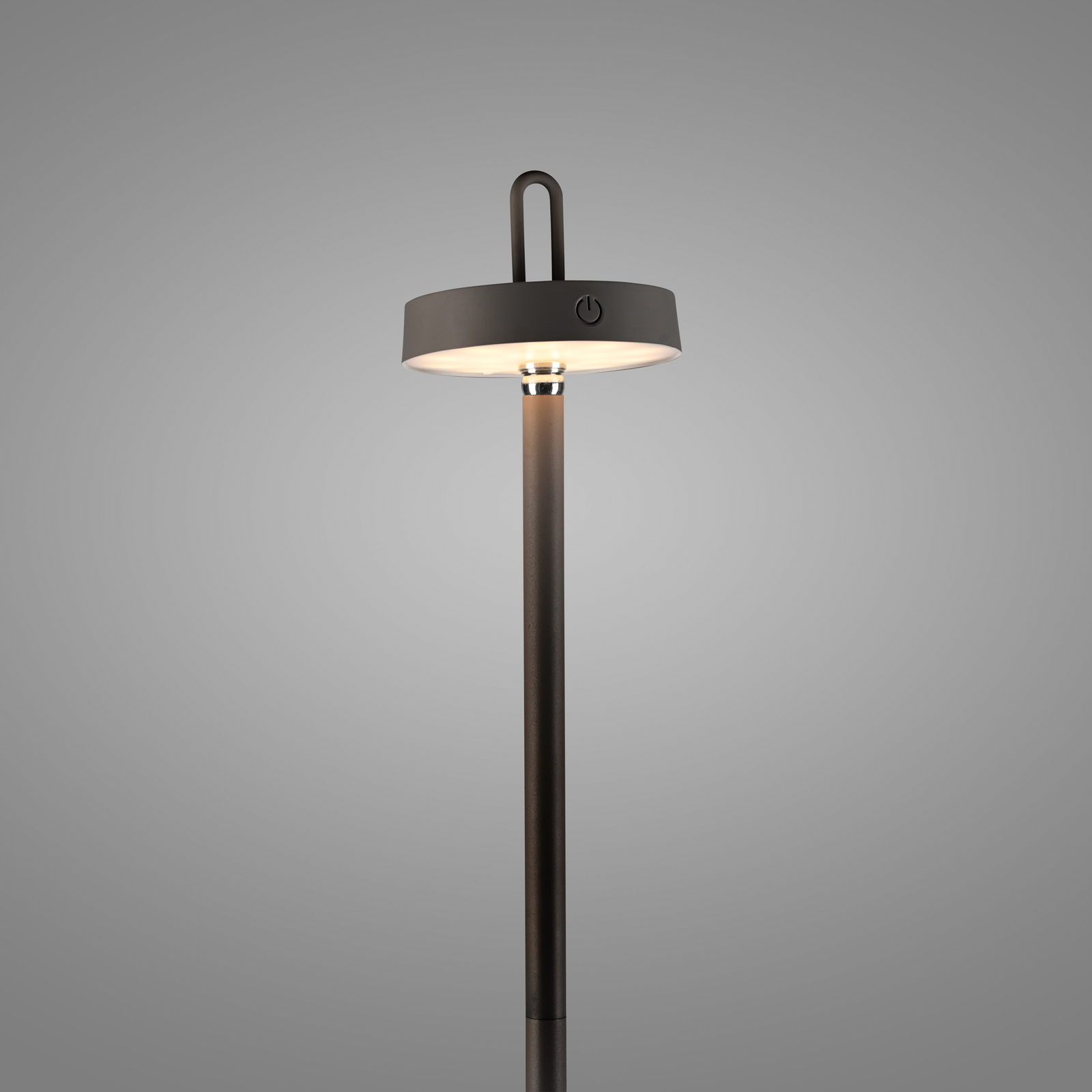 JUST LIGHT. Lampe sur pied LED rechargeable Amag, noir, fer, IP44