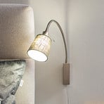 Wolke wall light made of linen with flexible arm