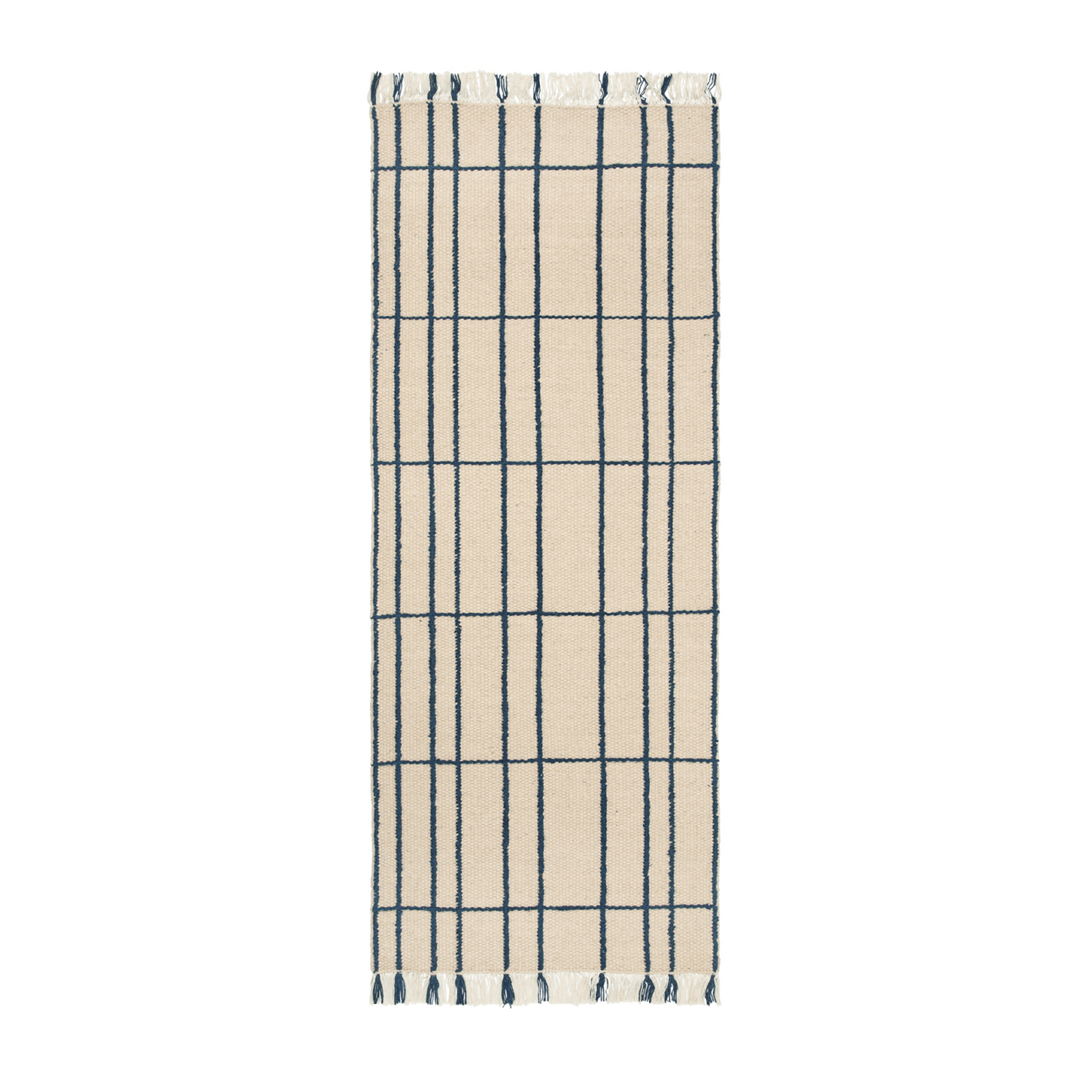 Sen runner, cream/blue, 200 x 80 cm, textile - ferm LIVING