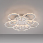 Crystallo LED ceiling light, round, white, iron, 3,000 K