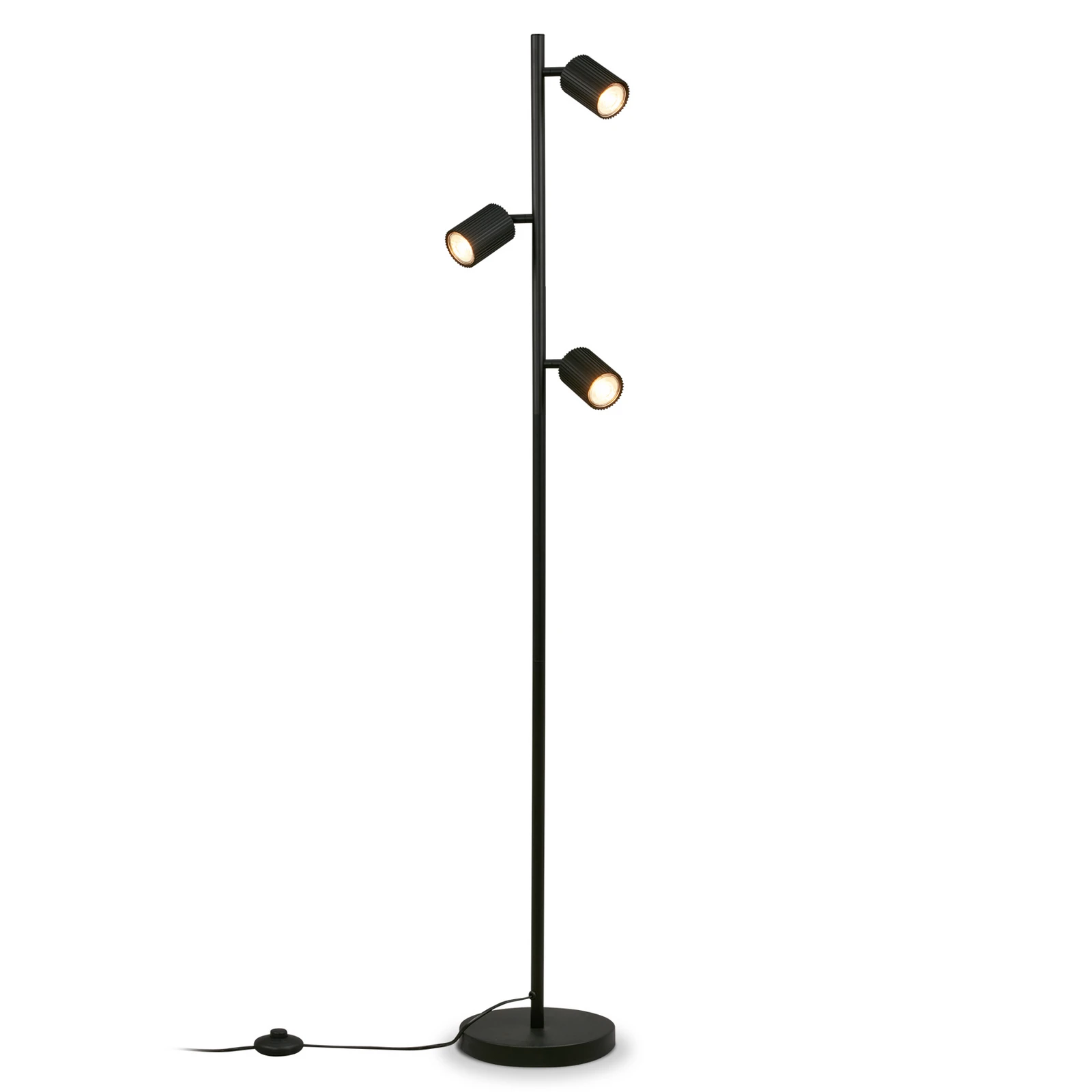 Lampe sur pied Ida, noir, à 3 lampes, hauteur 141 cm, GU10