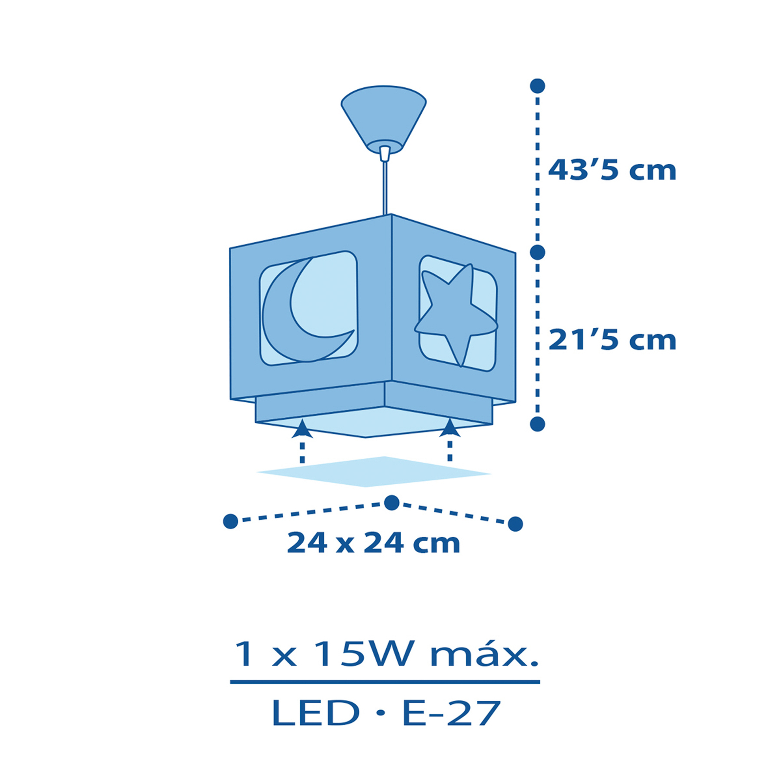 Fluorescerende hanglamp NACHTHIMMEL blauw