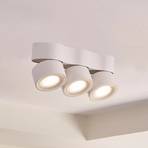 Arcchio Rotari LED plafondlamp, lenzen, 3-lamps