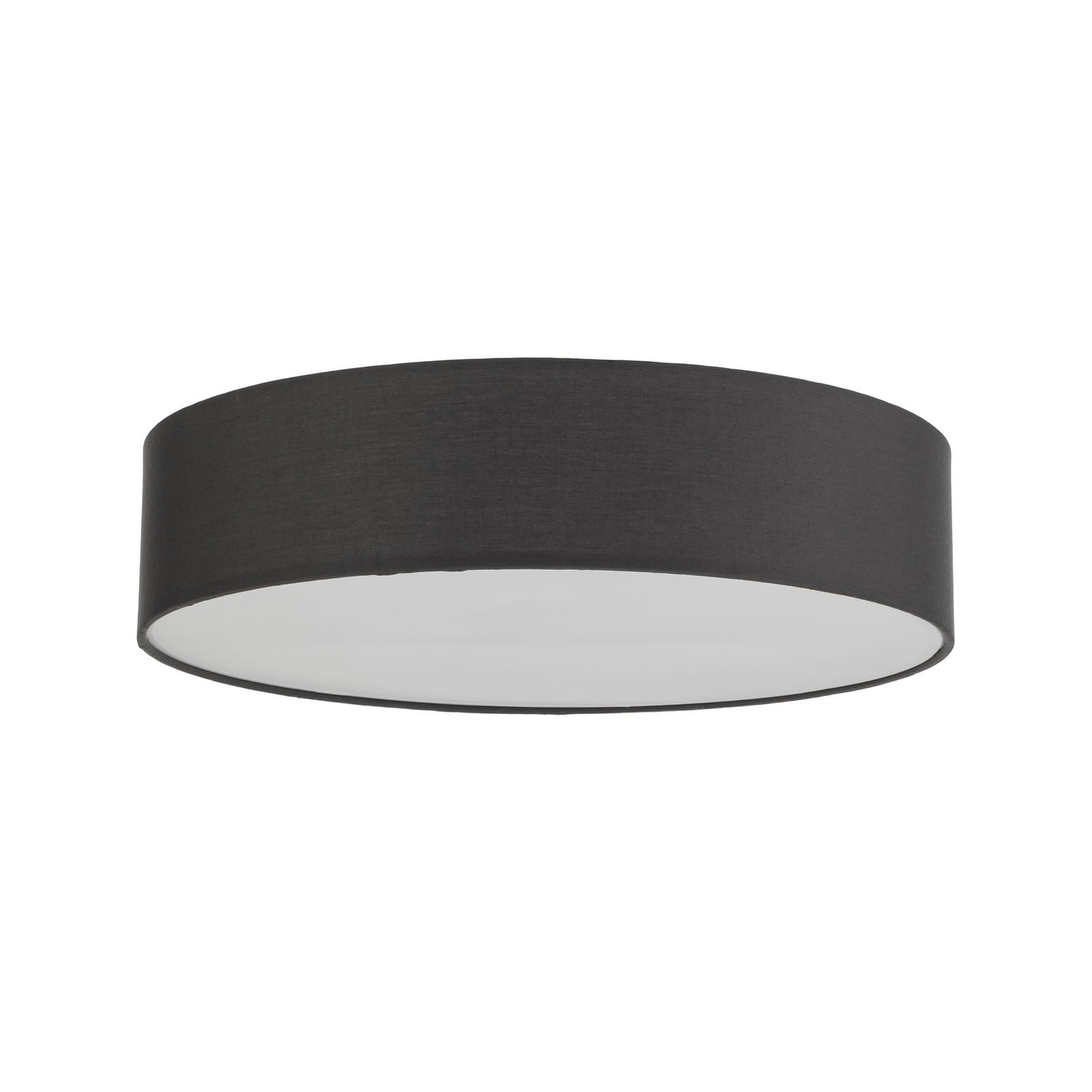 Lindby plafoniera Sebatin, Ø 50 cm, grigio, tessuto, E27