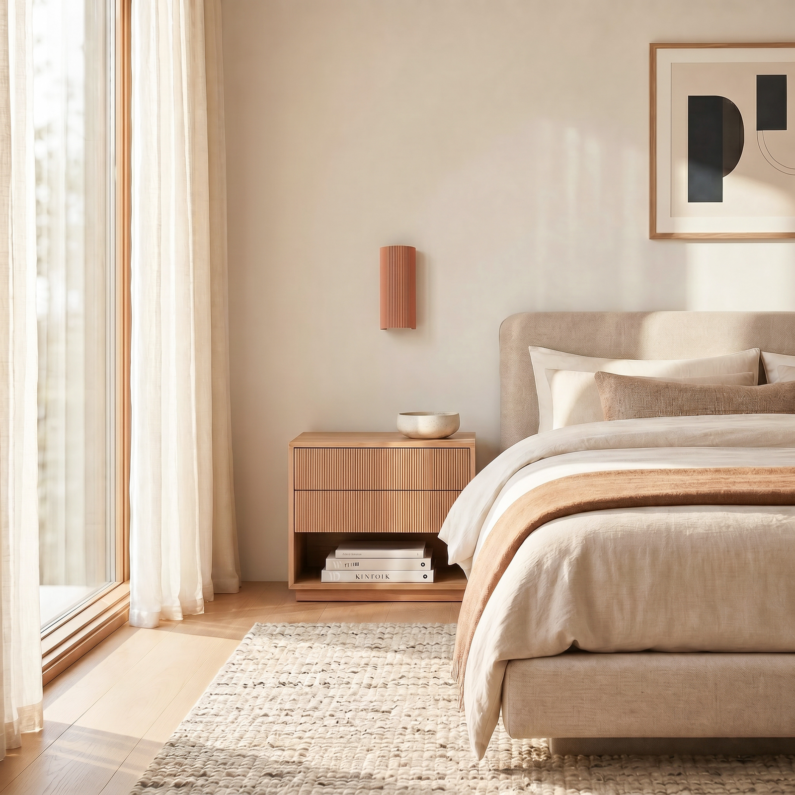 Lindby Colja -seinävalaisin, terrakotta, pyöreä, 30,5 cm, kipsi