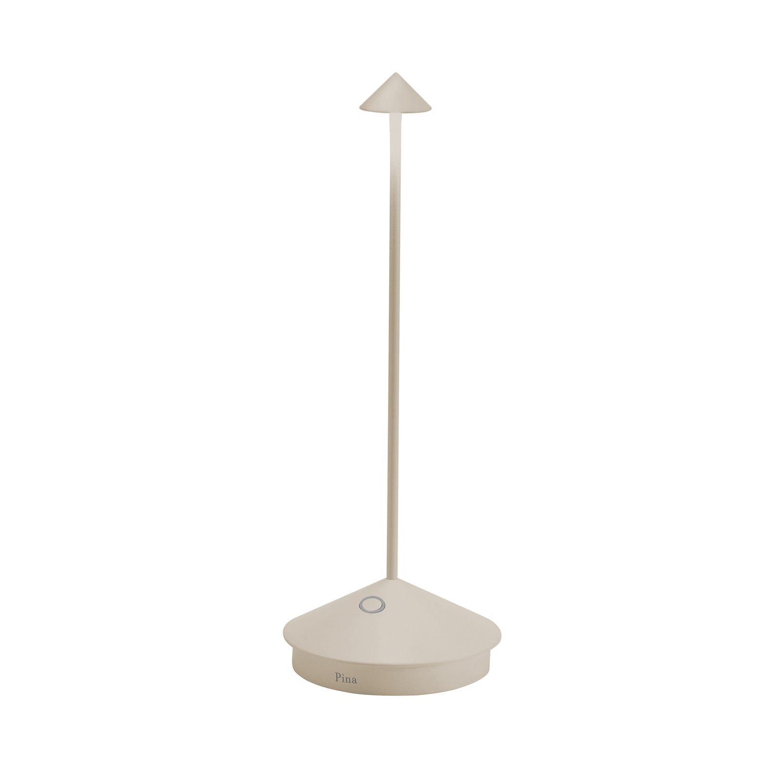 Zafferano Pina -akkupöytälamppu IP54, hiekka
