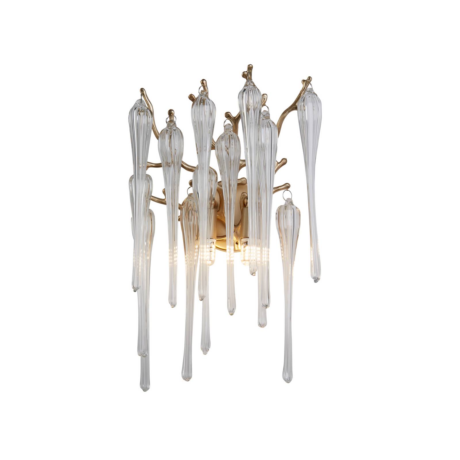 Wandleuchte Heritage, Breite 25 cm, goldfarben/klar, Glas