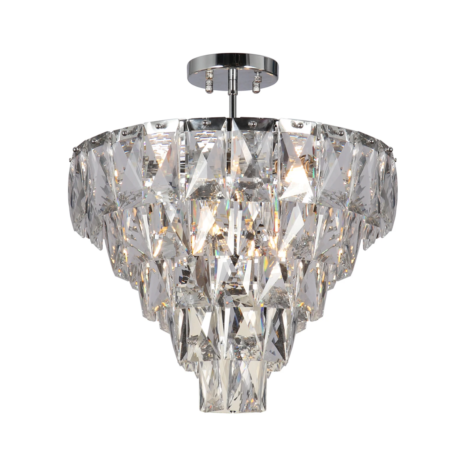 Deckenlampe Chelsea Metall chromfarben Glaskristalle Ø 50 cm