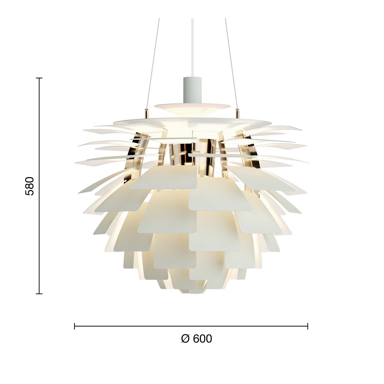 Hanglamp PH Artichoke groen/messing Ø 60 cm Louis Poulsen