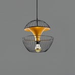 Hanglamp Telmander 11440, zwart/goud, metaal, Ø 30 cm