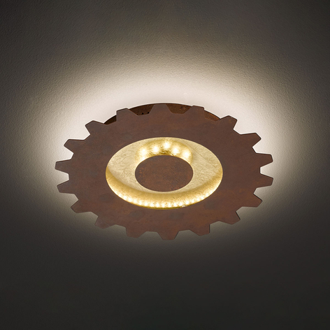 LED-Deckenleuchte Leif in Zahnradoptik, Ø 30 cm