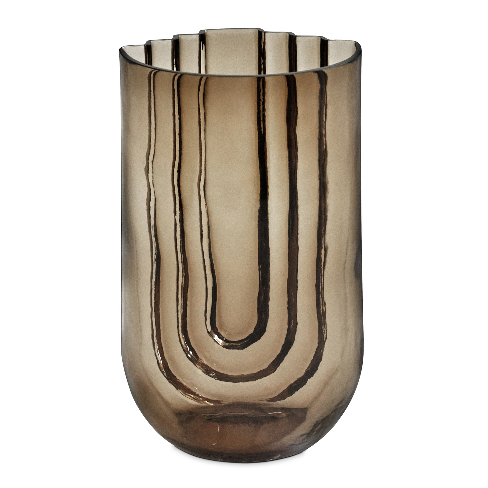 Jarrón Vima, gris ahumado, 29 cm de altura, cristal - GEJST