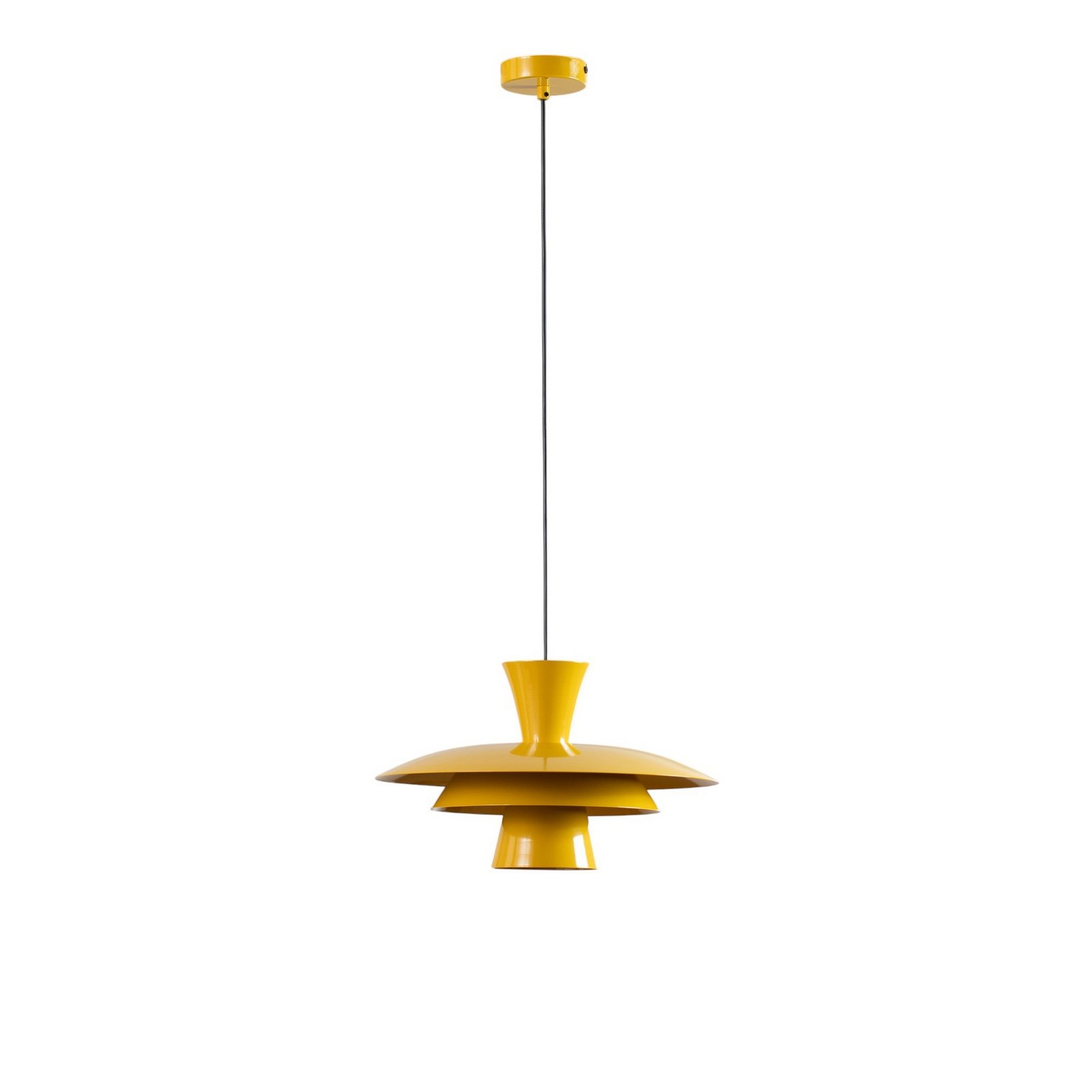Suspension Plato, jaune moutarde, métal, Ø 38 cm, E27