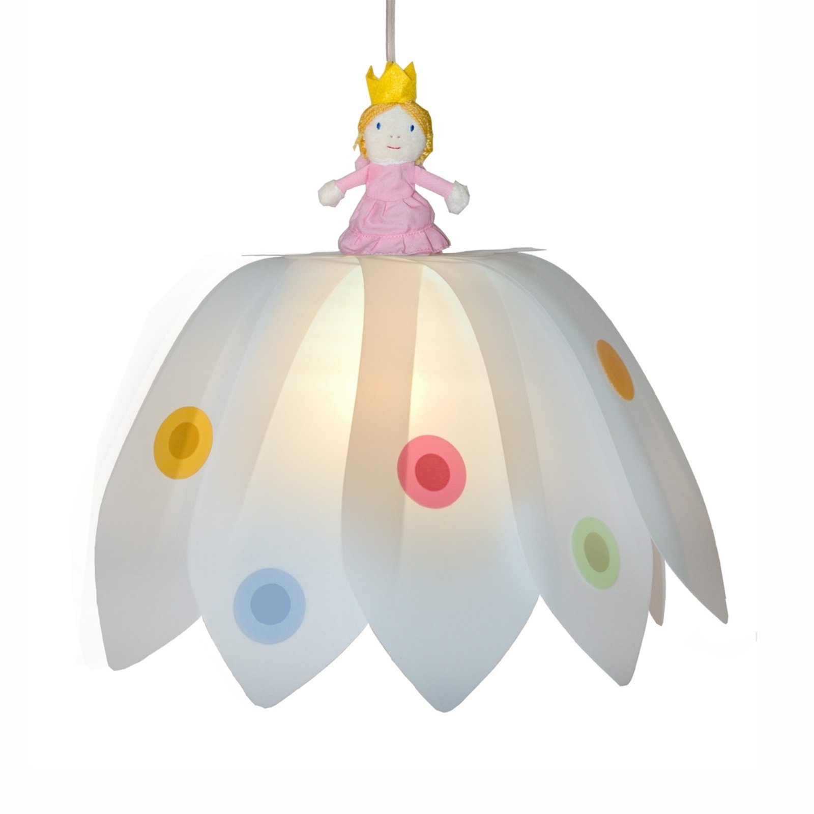 Waldi-Leuchten Enchanting Flower Princess hanging light, for Children's Room, Polypropylene, E27, 75 W, energy efficiency: A++