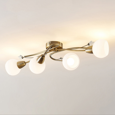 Lindby Floresca Deckenleuchte, 4-flammig, messing