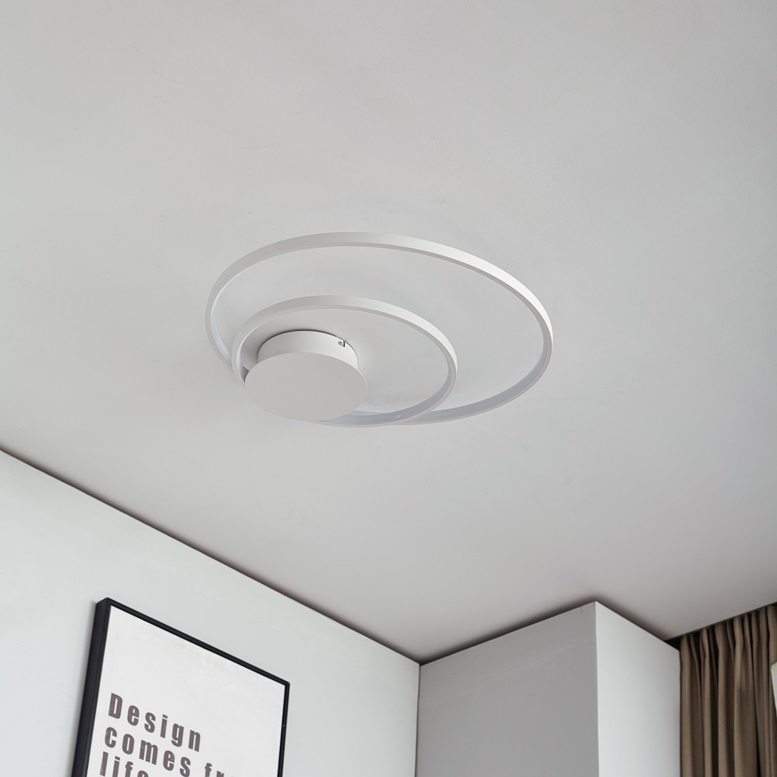 Lindby Nerwin LED ceiling light, round, white