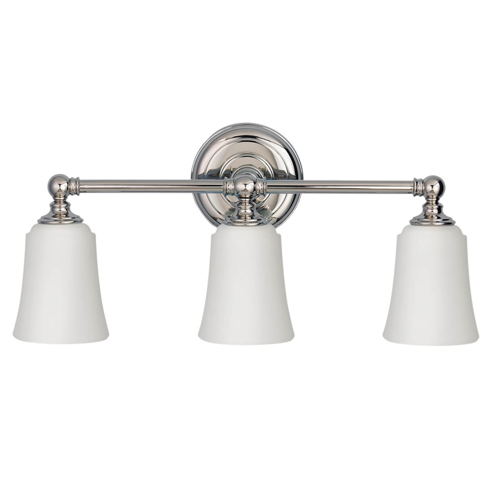 Huguenot Lake væglampe, krom, bredde 53 cm, 3 lyskilder, IP44 – FEISS