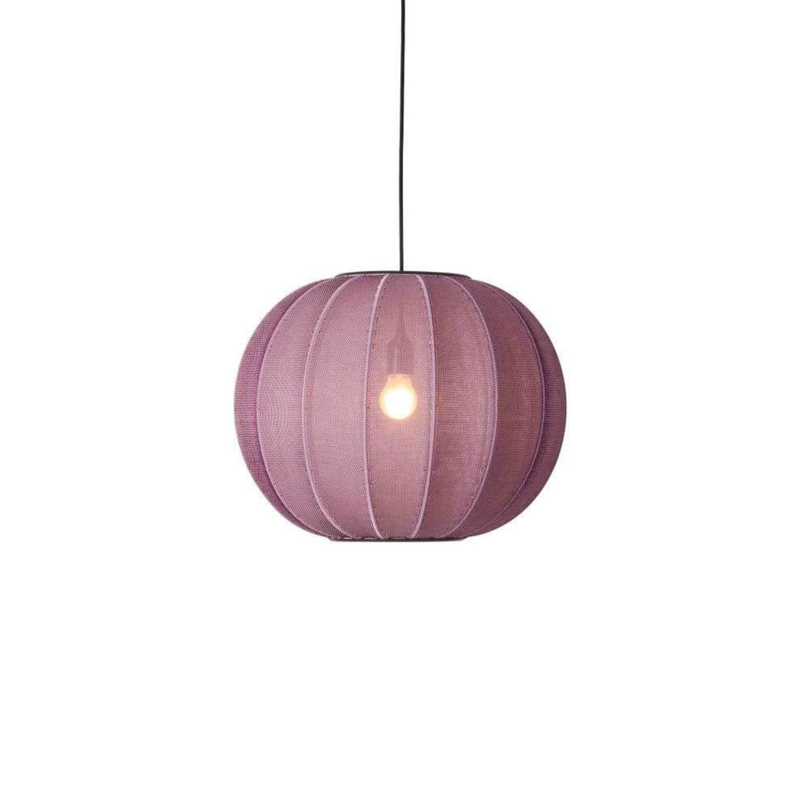 Knit-Wit 45 Round LED Pendel Burgundy Made By Hand - Soveværelse - Stof / tekstil