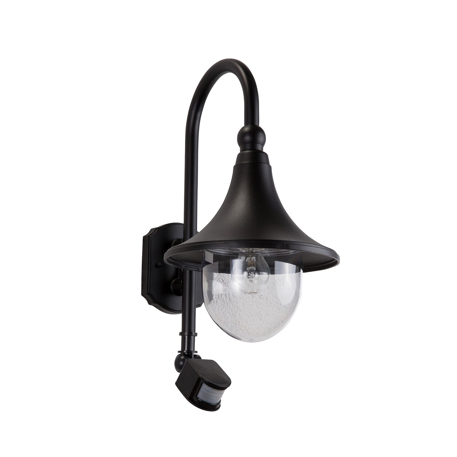 Daphne Aplique de Pared Exterior w/Sensor Black - Lindby