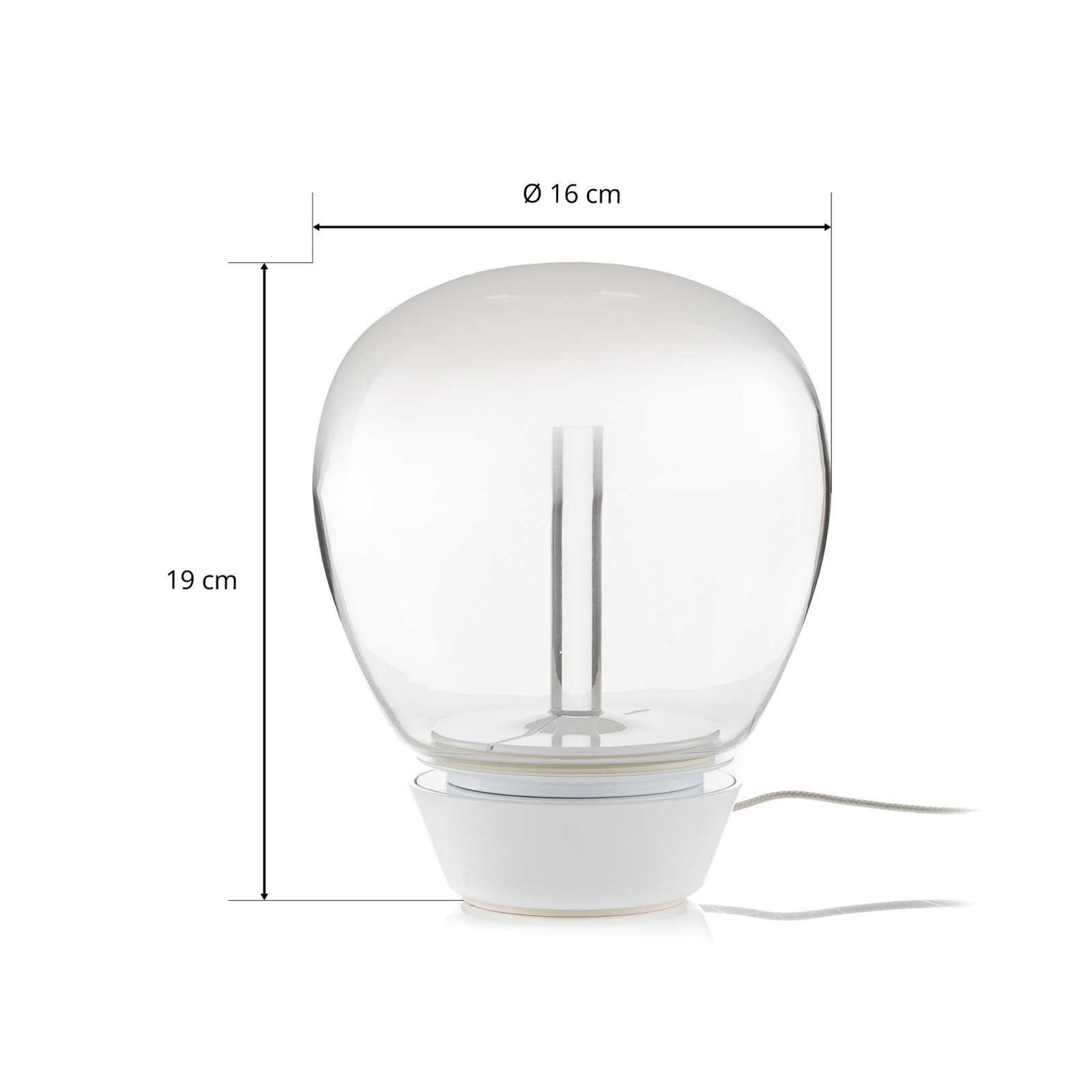 Lámpara de mesa LED de diseño Empatia, 16 cm