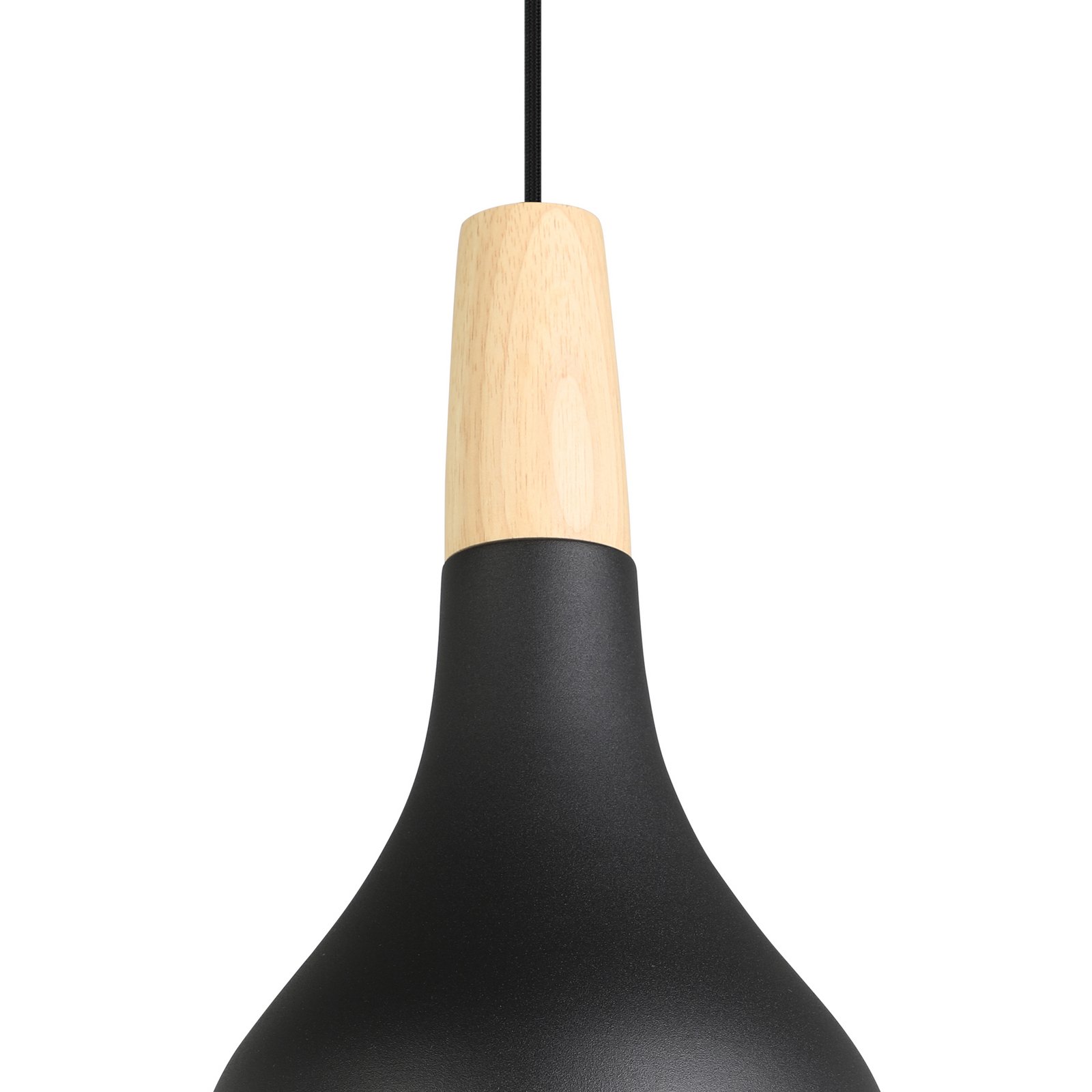 Lampa wisząca Sabinar, 1-punktowa, czarna, Ø 18 cm