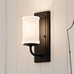 Lampa ścienna Vetivene, czarna, wysokość 31 cm, metal, IP44, G9-LED