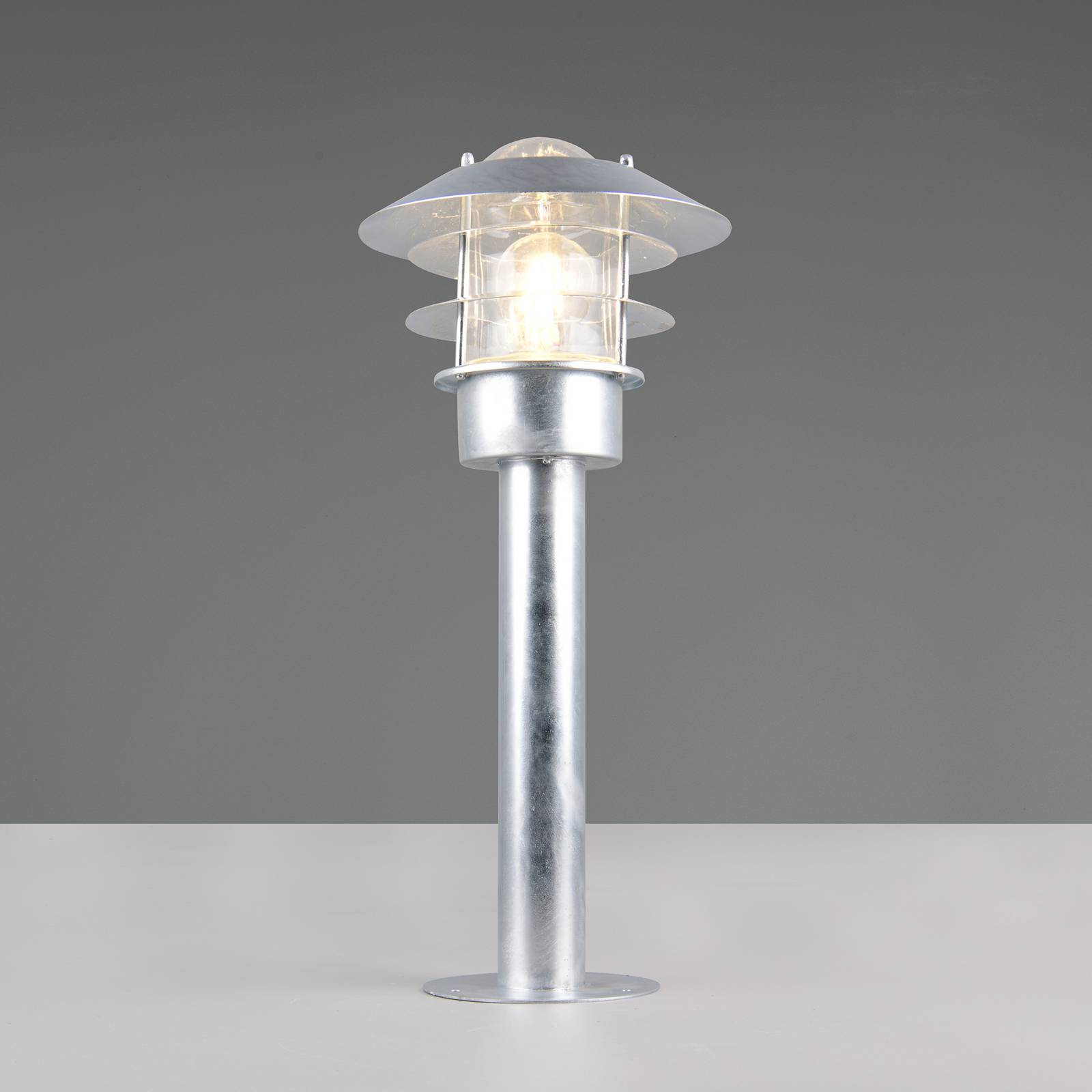Trio Lighting Lampe pour socle Ruvuuma, couleur zinc, hauteur 50 cm, métal, IP44