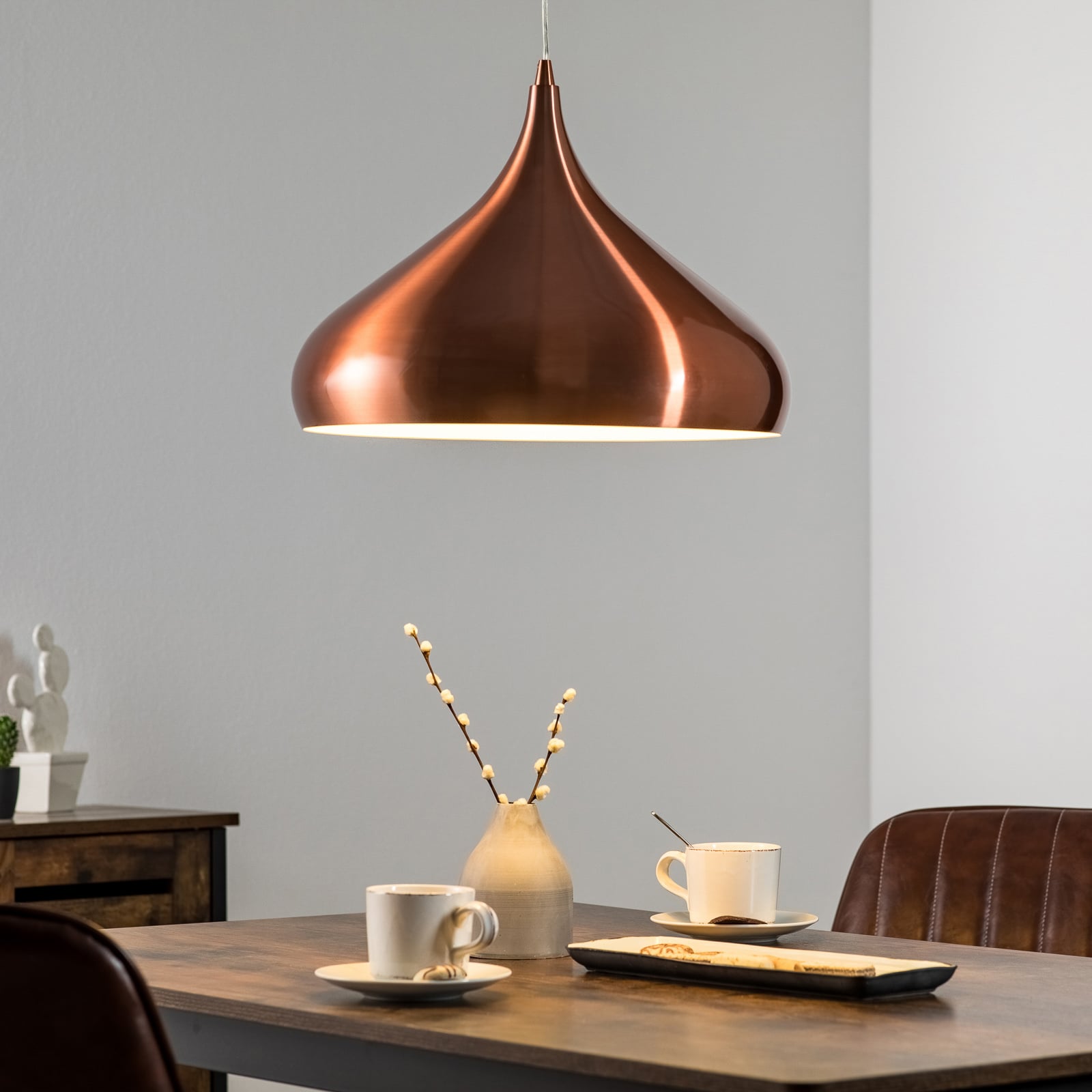 Aluminor Copper-coloured Norma hanging light made of metal, for Living / Dining Room, aluminium, E27, 40 W, energy efficiency: A++, H: 29 cm