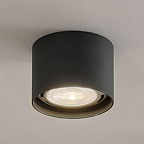 LED-kattospotti Mabel, pyöreä, harmaa