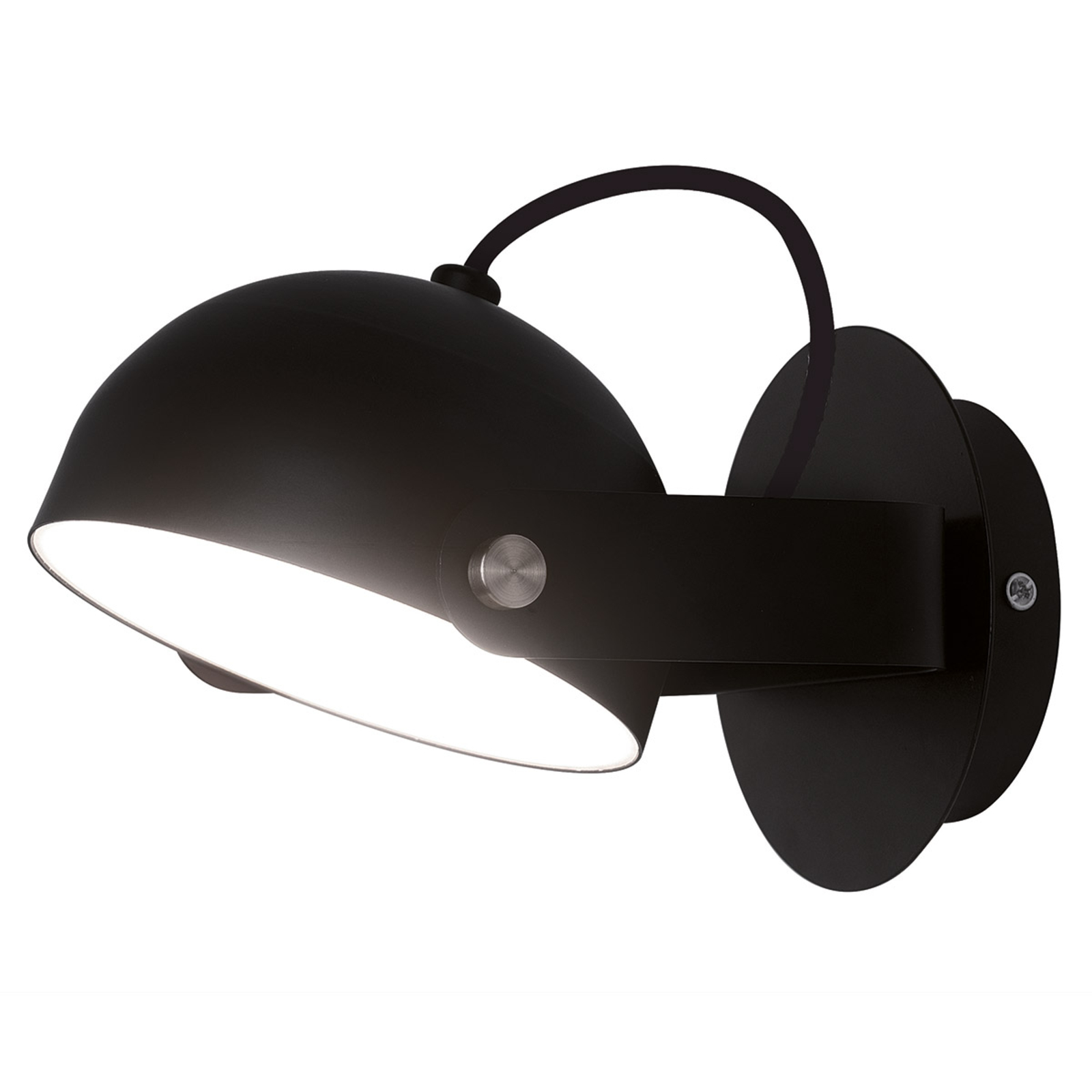 Viokef Hemi LED wall light, pivotable lampshade, black, for Living / Dining Room, metal, 6 W, energy efficiency: A+, W: 13 cm, H: 12 cm