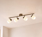 Nola plafondspot Evey, lengte 83 cm, 4-lamps, wit/beige
