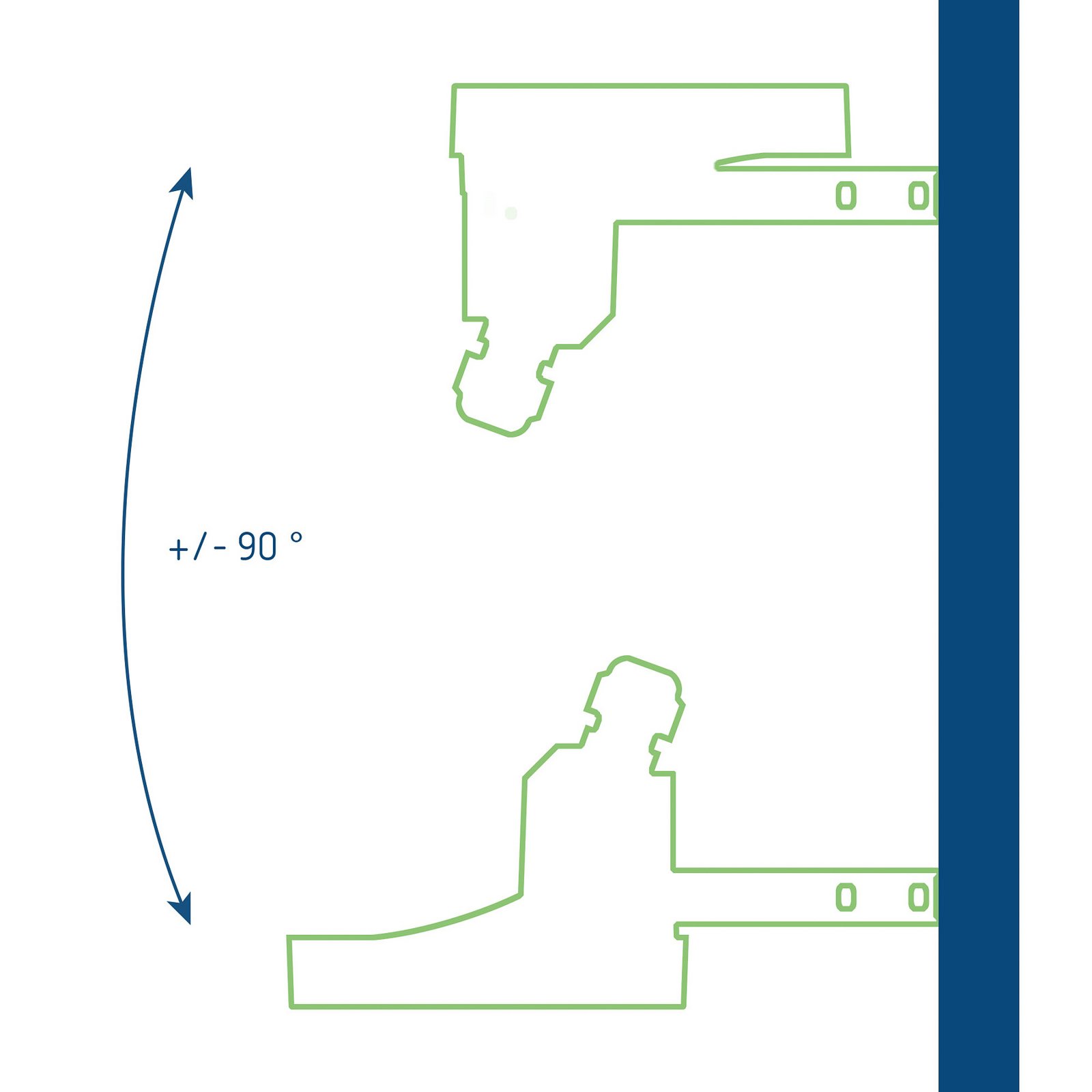 Theben LED vonkajší stenový reflektor theLeda B20 dual, čierny, IP65