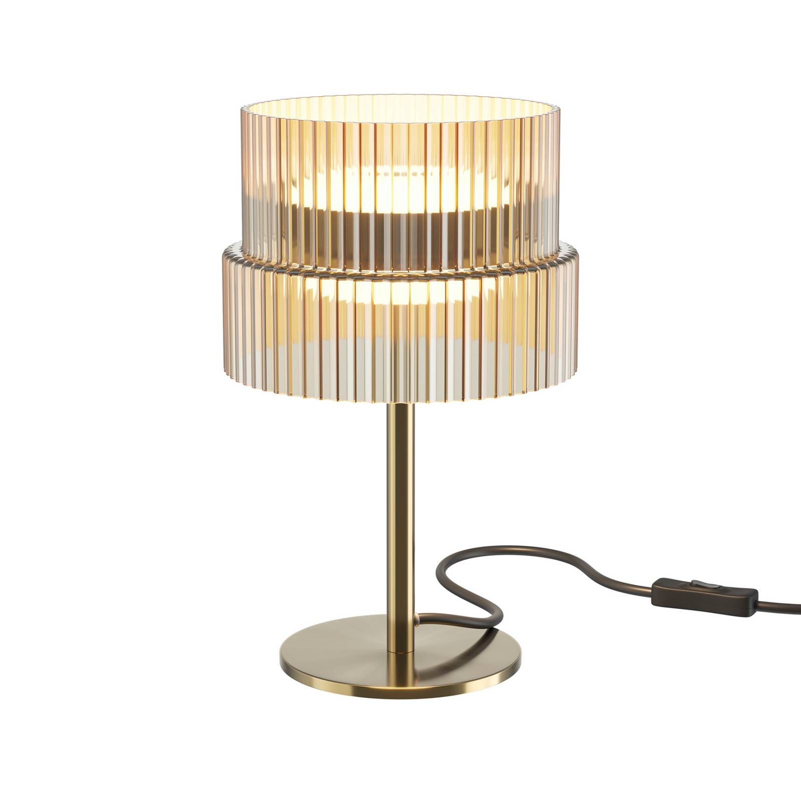 LED-Tischlampe SCALA, braun/bronze, Höhe 24 cm, Glas, Dimmer