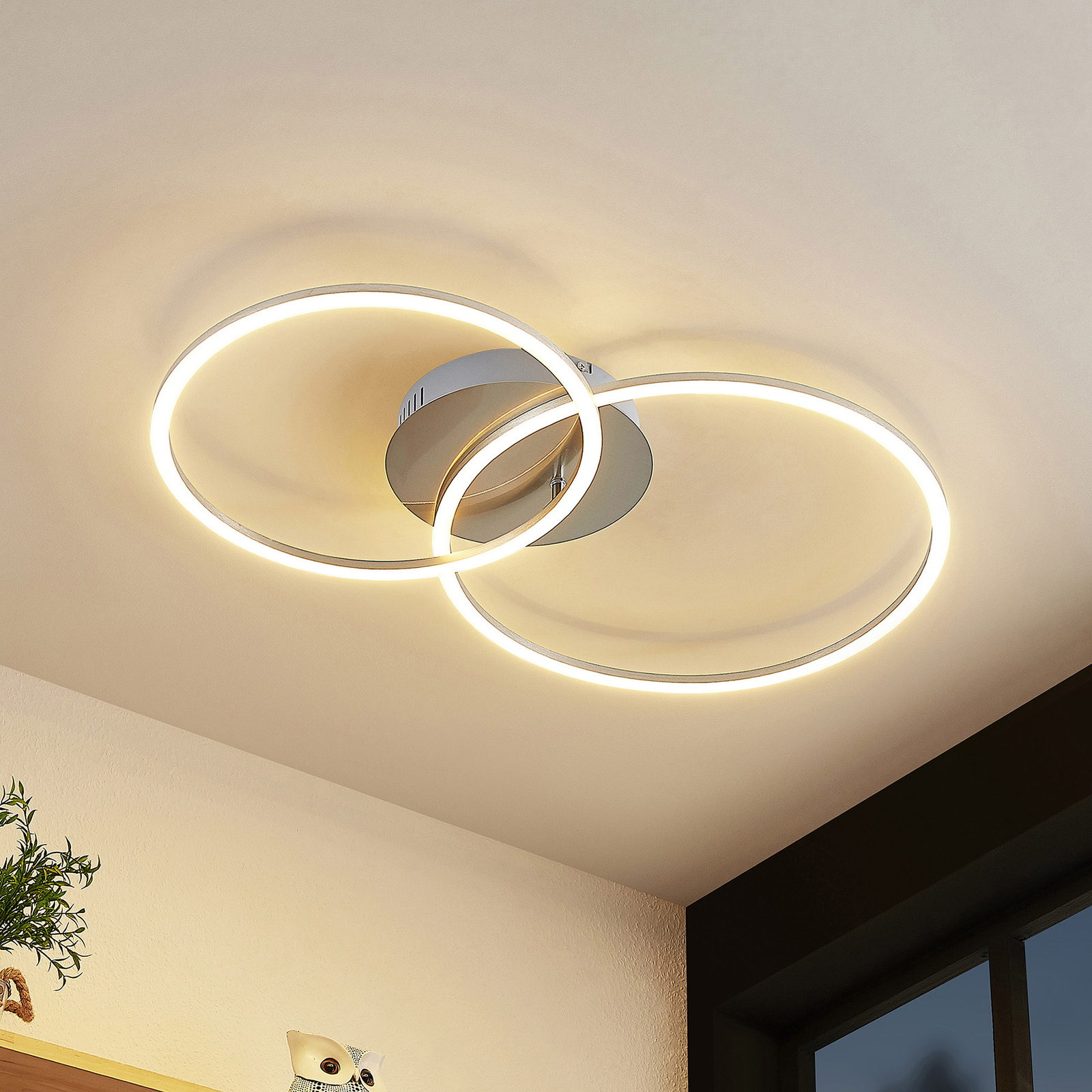 Exclusief speling Dertig Lucande Lucardis LED plafondlamp, 2-lamps, rond | Lampen24.be