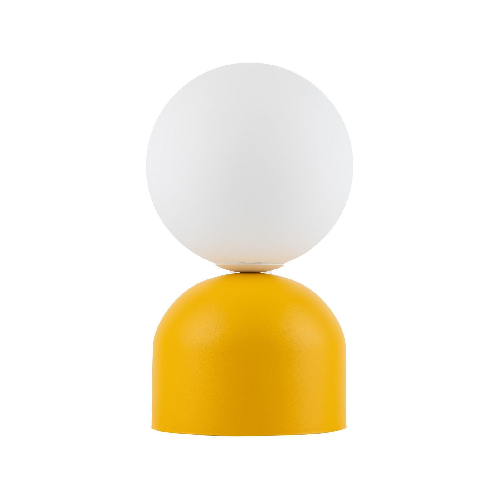 Miki table lamp, yellow, height 21 cm, metal/glass, G9