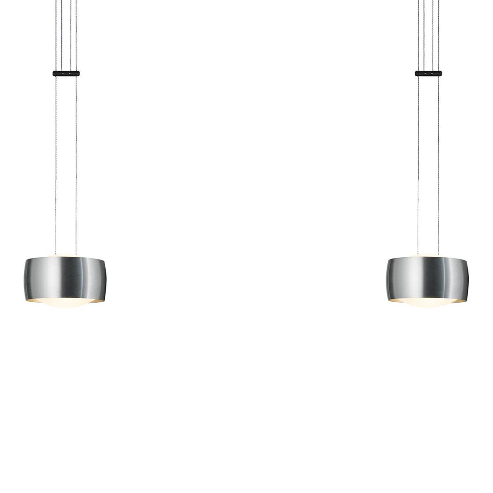 OLIGO Grace suspension LED à 2 lampes alu
