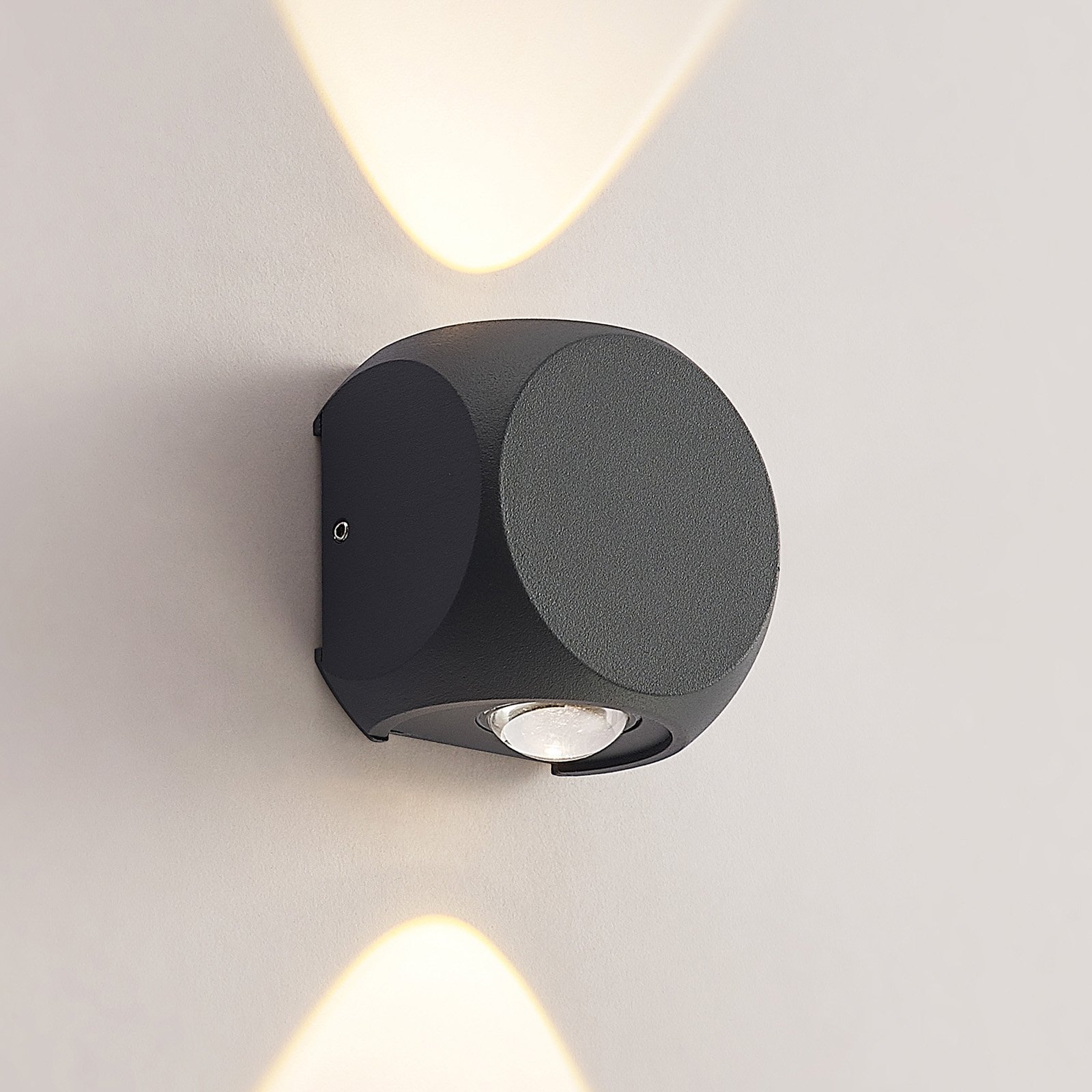 Lindby Esmani aplique LED angular 2 luces, gris