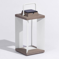 Linterna solar Teckalu, Duratek/blanco, 45,5cm
