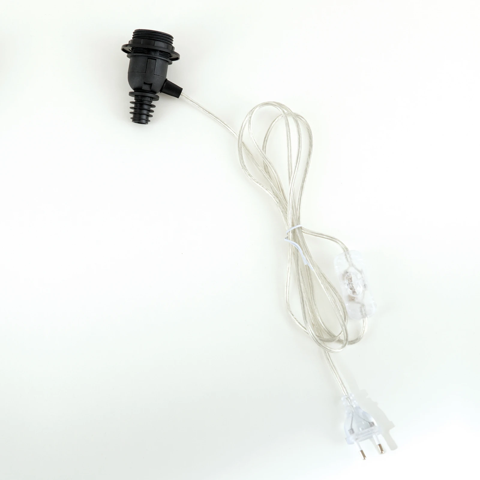 Casquilho para lâmpada E27 BOTTLE, cabo transparente, comprimento 200 cm