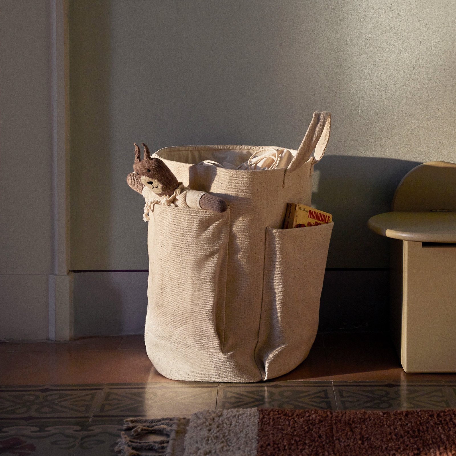 ferm LIVING Τσάντα αποθήκευσης τσέπης, Ø 30 cm, βαμβάκι