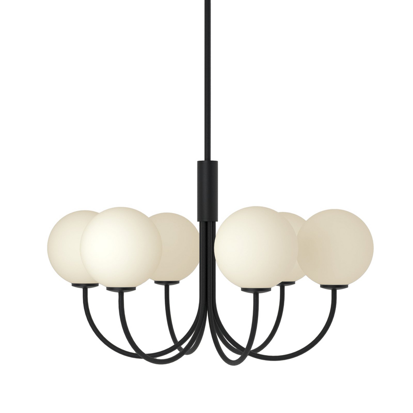 BALLON chandelier, black, Ø 60 cm, 6-bulb - Herstal