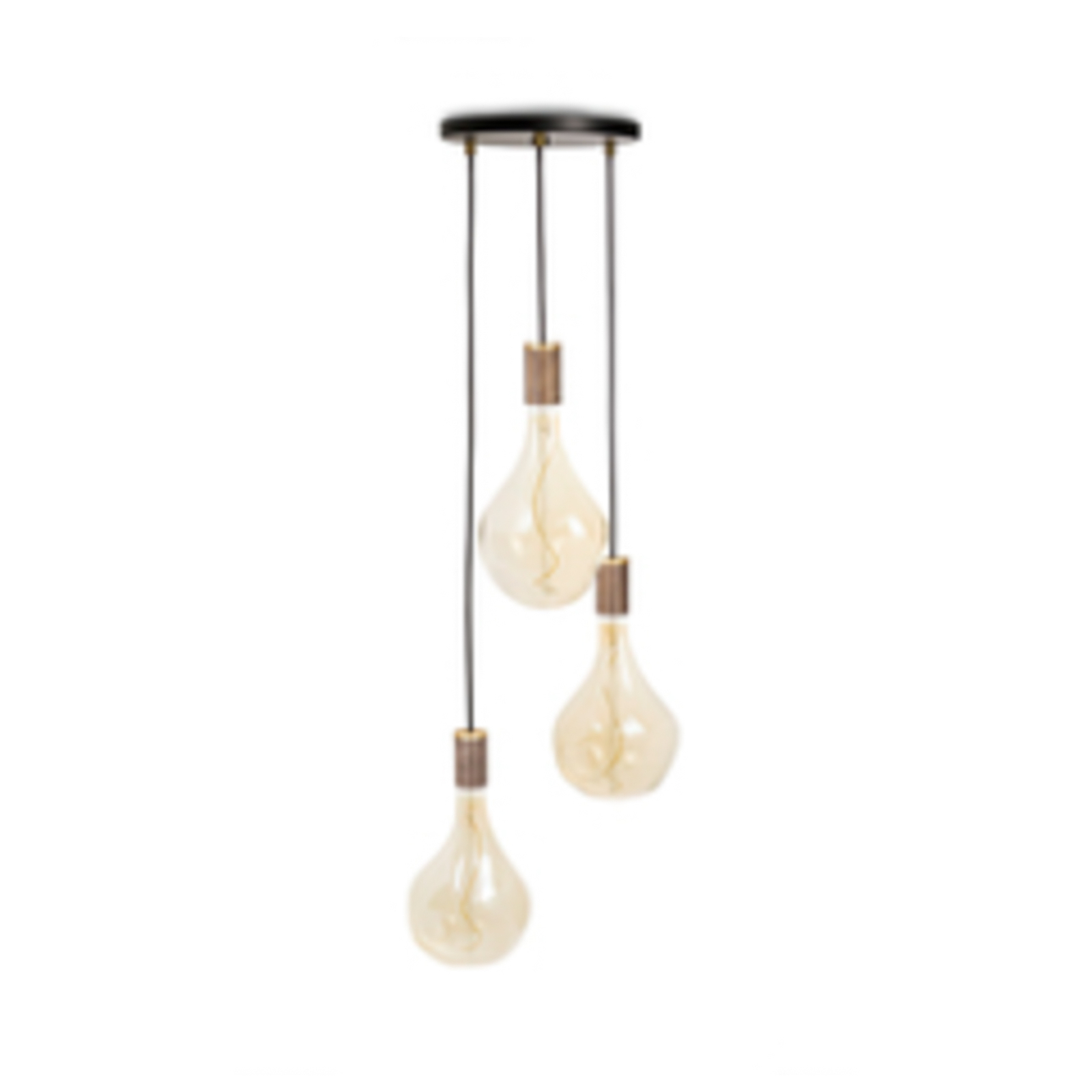 Triple Suspension Black Canopy w/Voronoi II Walnut - Tala