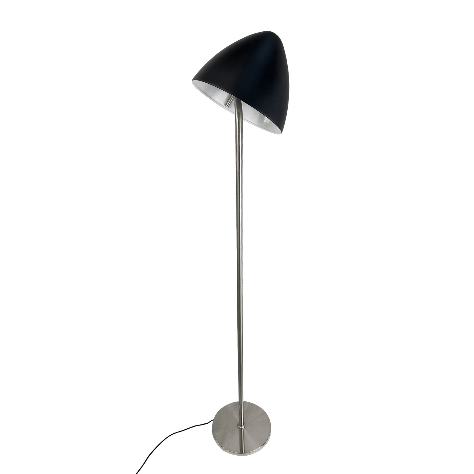 Dyberg Larsen Stehlampe Oulu, schwarz/stahl, Höhe 128 cm