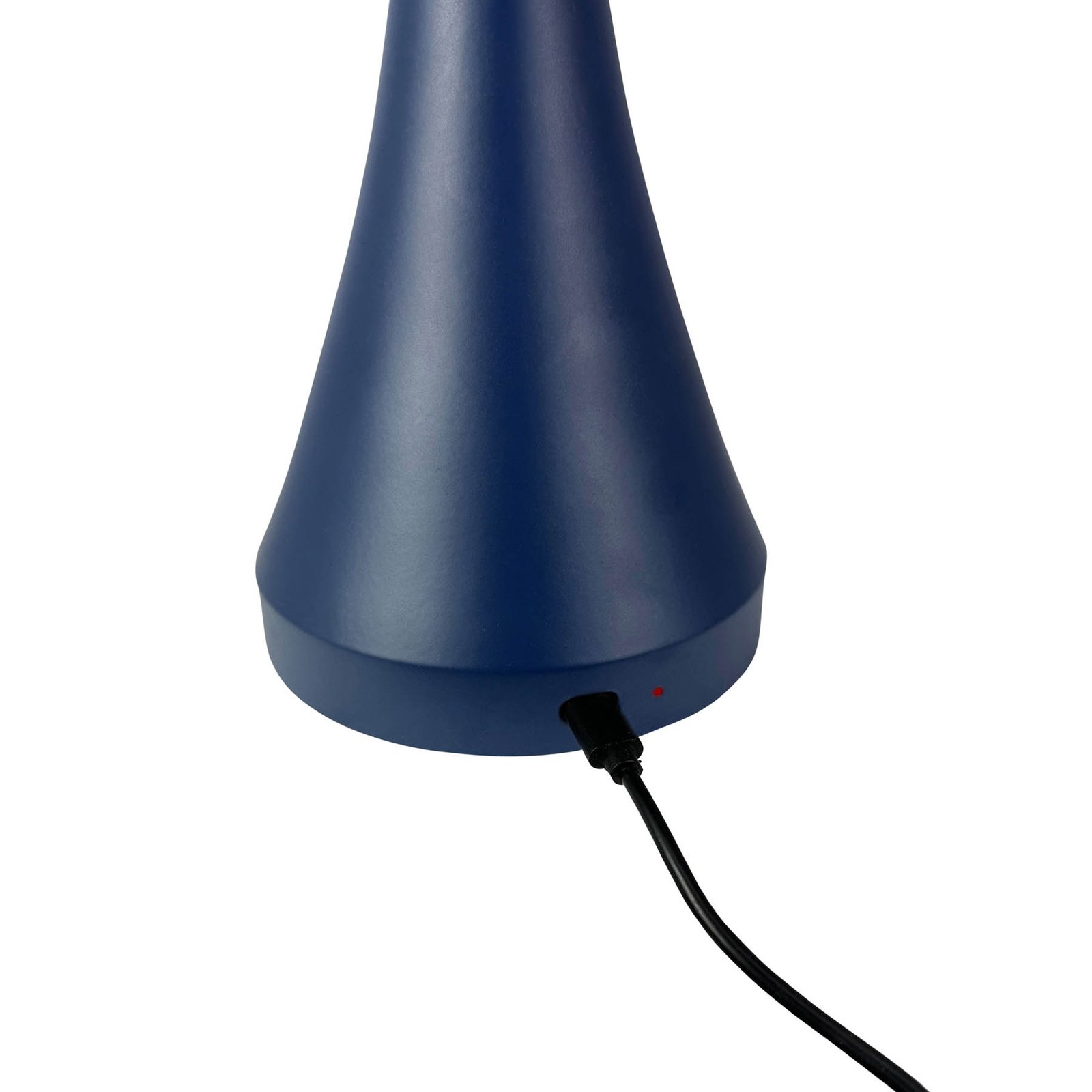 Dyberg Larsen Lampe à poser LED rechargeable Vienna, bleu, hauteur 28 cm