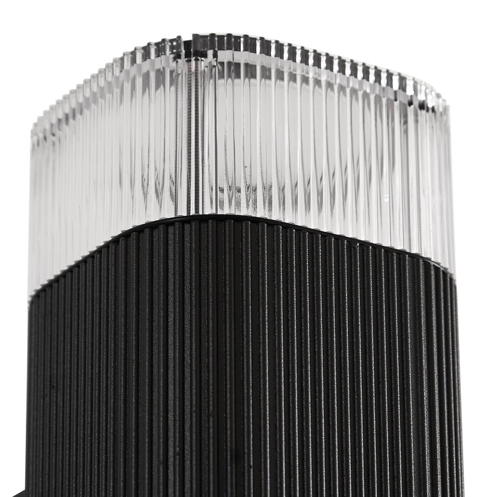 Lindby Kinkiet zewnętrzny Halvar, czarny, 20 cm, 2 x GU10, IP65