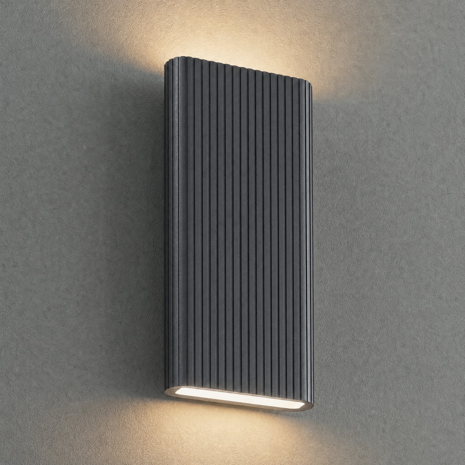 Raija udendørs LED-væglampe, antracit, 40 cm, CCT Lucande - Moderne - Aluminium - Kantet