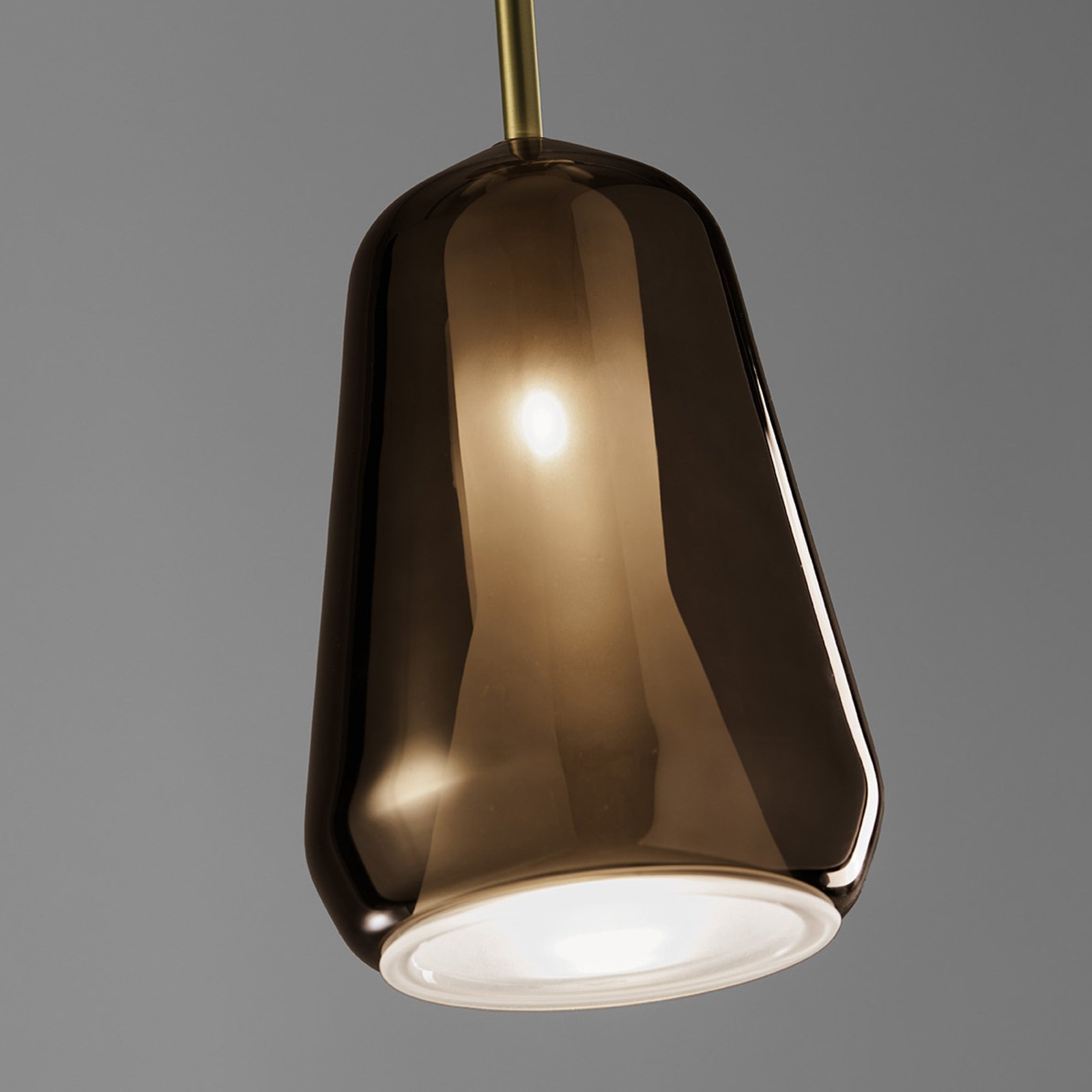 Hanglamp X-Ray, 1-lamp, glas Ø 14cm brons